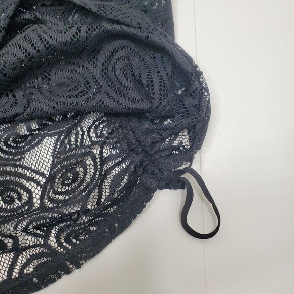 Solitaire Womens Swim Cover Up  Large Crochet Lace Style Black Midi Boho - Picture 6 of 12